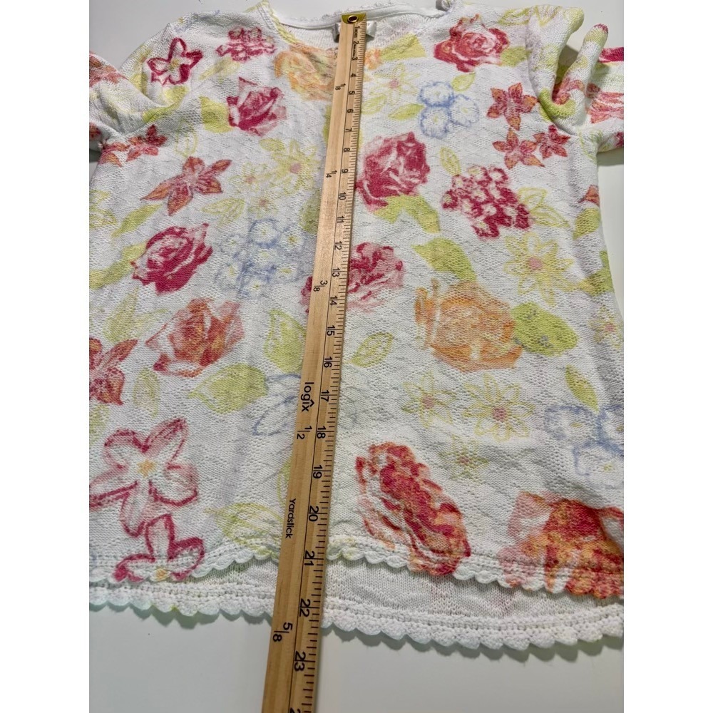 Vintage Christopher & Banks Floral Zip Up Cardigan Sweater Small Cottage Grandma - Picture 9 of 15